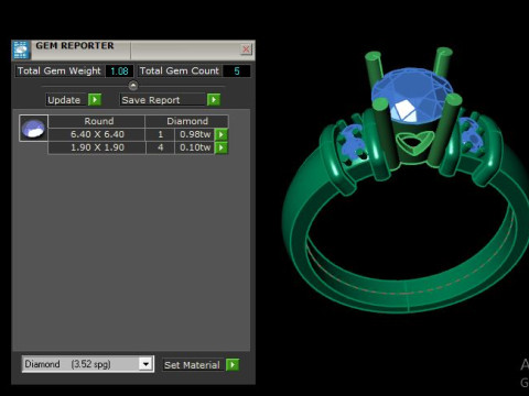 Solitair ring Modello 3D