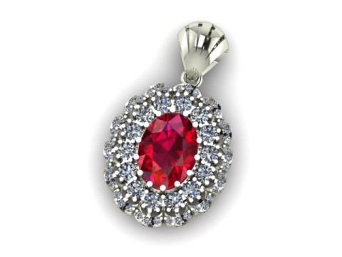 Beautyful Ruby and daimond pandent Modelo 3D