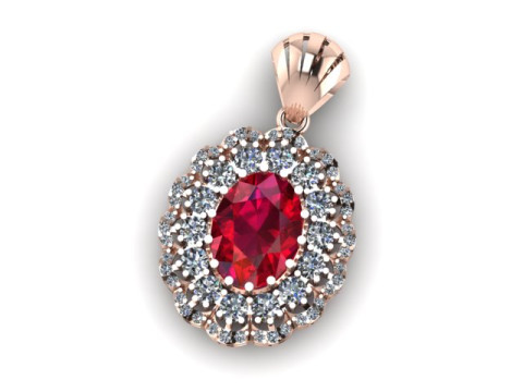 Beautyful Ruby and daimond pandent Modelo 3D