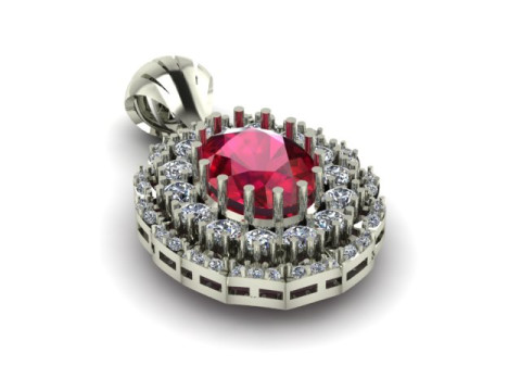 Beautyful Ruby and daimond pandent Modelo 3D
