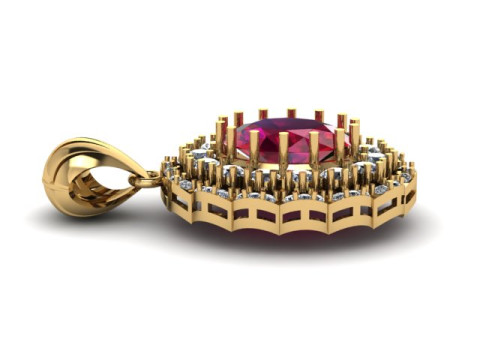 Beautyful Ruby and daimond pandent Modelo 3D