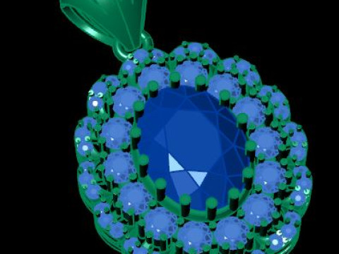 Beautyful Ruby and daimond pandent Modelo 3D