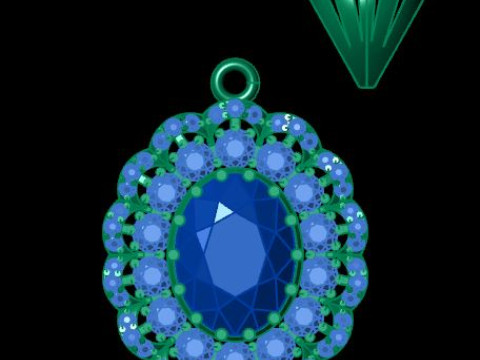 Beautyful Ruby and daimond pandent Modelo 3D