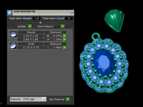 Beautyful Ruby and daimond pandent Modelo 3D