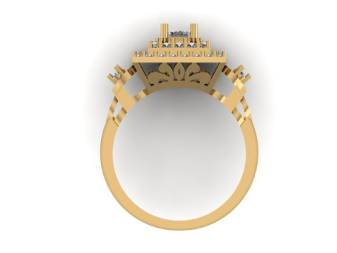 Princess diamond engagement ring 3D Модель
