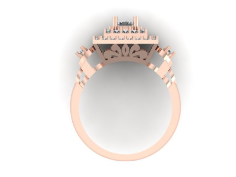 Princess diamond engagement ring 3D Модель
