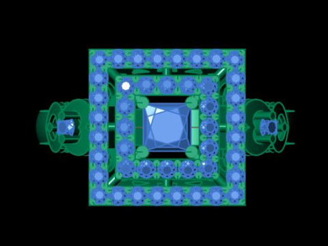 Princess diamond engagement ring 3D Модель