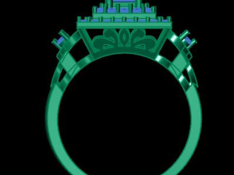 Princess diamond engagement ring 3D Модель