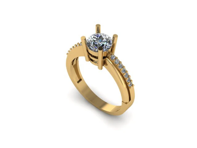 Solitair ring 3D Model .c4d .max .obj .3ds .fbx .stl .blend 