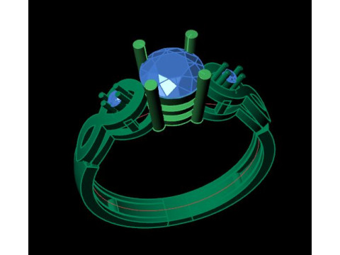 Engagement wedding ring 3D Model
