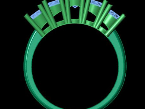 5 Stone Ring Solitaire Wedding Engagement Women Ring 3D print model 3D Model