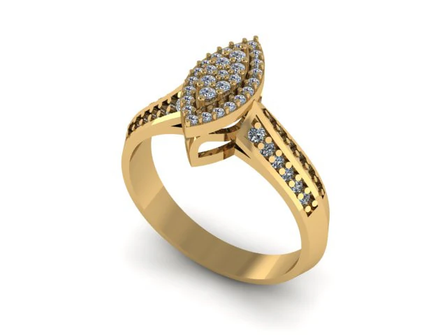 Diamond engagement ring 3d printable 3D Model .c4d .max .obj .3ds .fbx .stl .blend