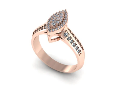 Diamond engagement ring 3d printable 3D Model