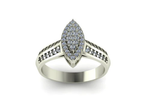 Diamond engagement ring 3d printable 3D Model