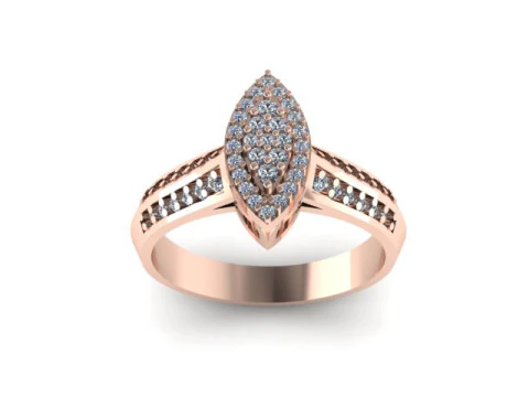 Diamond engagement ring 3d printable 3D Model