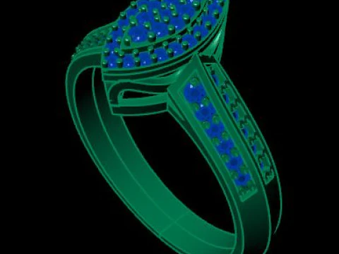 Diamond engagement ring 3d printable 3D Model