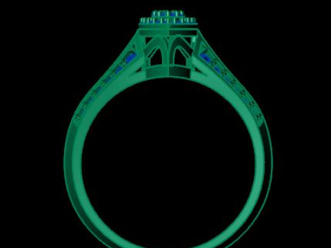 Diamond engagement ring 3d printable Modelo 3D