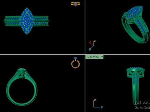 Diamond engagement ring 3d printable Modelo 3D