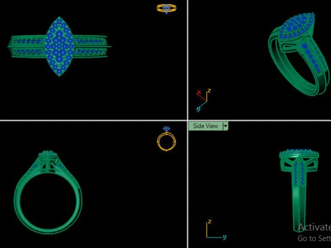 Diamond engagement ring 3d printable 3D Model