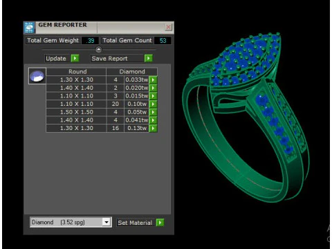 Diamond engagement ring 3d printable 3D Model