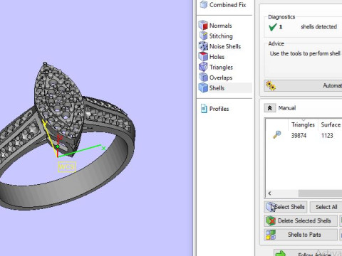 Diamond engagement ring 3d printable Modelo 3D