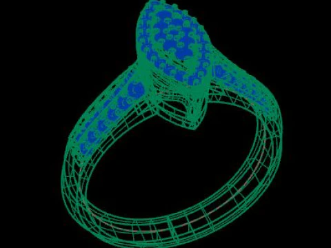 Diamond engagement ring 3d printable 3D Model