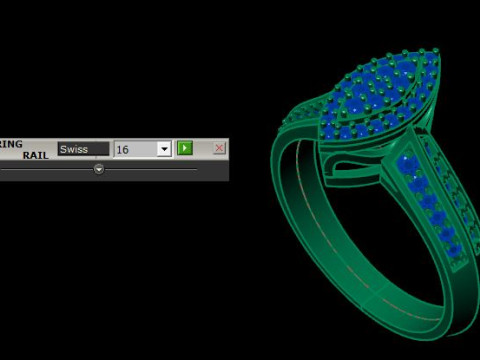 Diamond engagement ring 3d printable Modelo 3D