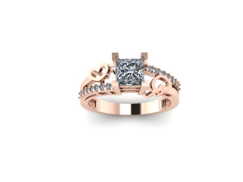 Princess daimond engagement ring 3D Model