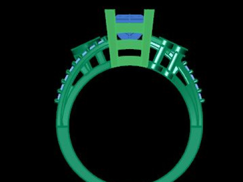 Princess daimond engagement ring 3D Model