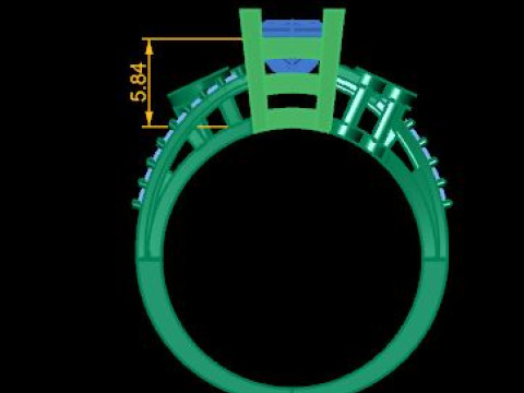 Princess daimond engagement ring 3D Model