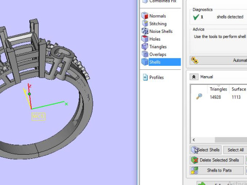 Princess daimond engagement ring 3D Model