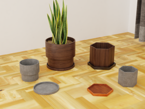 Plants pots collection vol 01 Modello 3D