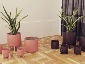 Plants pots collection vol 02 3D Model