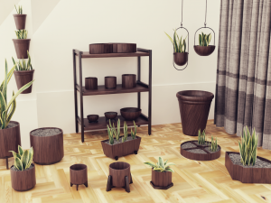 Plants pots collection vol 02 3D Model