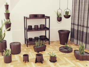 Plants pots collection vol 02 3D Model