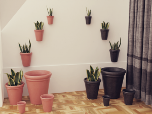 Plants pots collection vol 02 3D Model