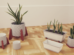 Plants pots collection vol 02 3D Model
