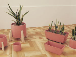 Plants pots collection vol 02 3D Model