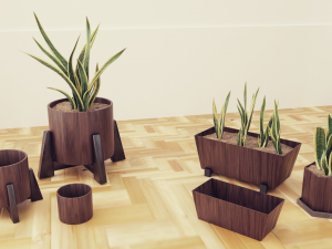 Plants pots collection vol 02 3D Model