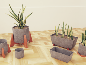Plants pots collection vol 02 3D Model