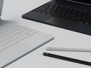 Apple ipad 2021 with cover keyboard and pencil 3D Model