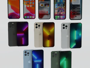 Iphone 13 Mobiltelefon Alle Versionen 3D Modell