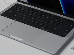 MacBook Pro 2022 with Power Adapter and Cable 3Dモデル