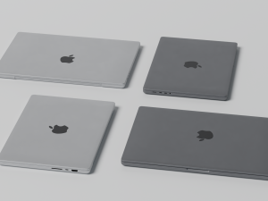 MacBook Pro 2022 with Power Adapter and Cable 3Dモデル
