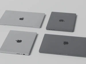 MacBook Pro 2022 with Power Adapter and Cable 3D Model
