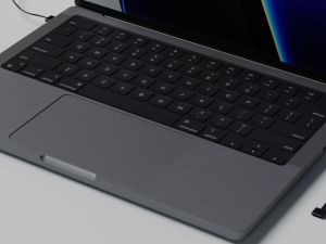 MacBook Pro 2022 with Power Adapter and Cable 3Dモデル