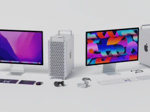 Mac Pro 2022 with all accessories 3D Model