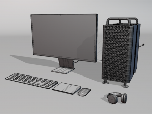 Mac Pro 2022 with all accessories 3D 모델