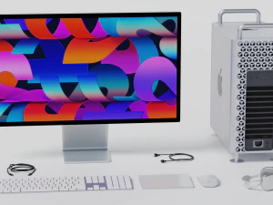 Mac Pro 2022 with all accessories 3D Model