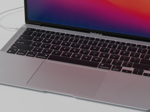 MacBook Air with Power Adapter and Cable 3D Model